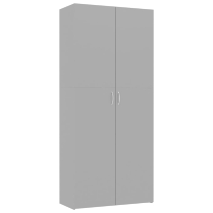 Storage Cabinet High Gloss Grey 80x35.5x180 cm Chipboard - Image 2