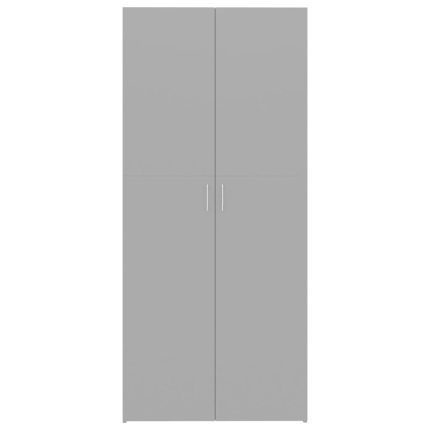 Storage Cabinet High Gloss Grey 80x35.5x180 cm Chipboard - Image 6