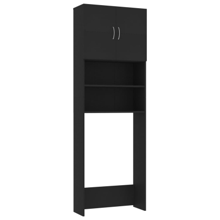 Washing Machine Cabinet Black 64x25.5x190 cm Chipboard - Image 2