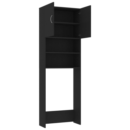 Washing Machine Cabinet Black 64x25.5x190 cm Chipboard - Image 5