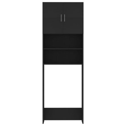 Washing Machine Cabinet Black 64x25.5x190 cm Chipboard - Image 6