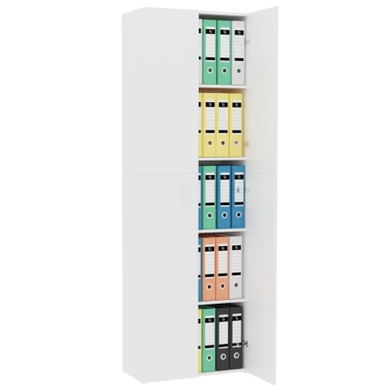 Office Cabinet White 60x32x190 cm Chipboard - Image 4
