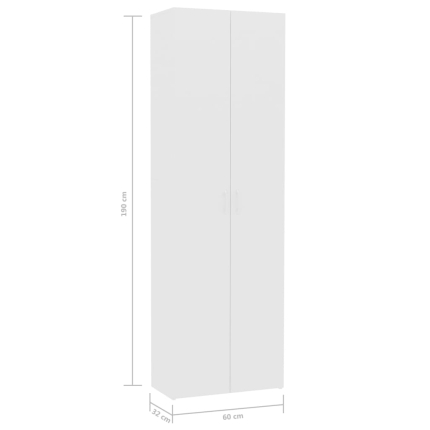 Office Cabinet White 60x32x190 cm Chipboard - Image 8