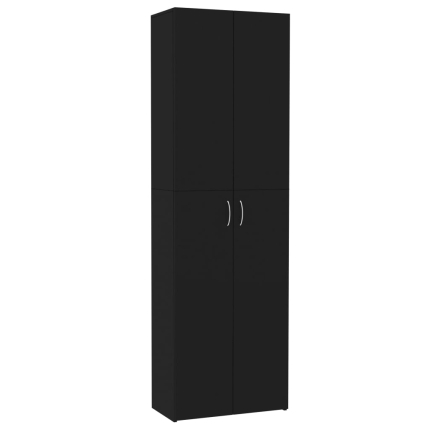 Office Cabinet Black 60x32x190 cm Chipboard - Image 2