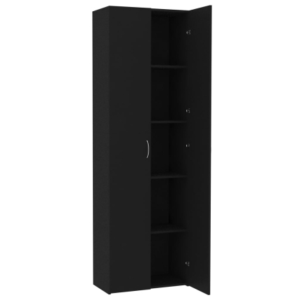 Office Cabinet Black 60x32x190 cm Chipboard - Image 5