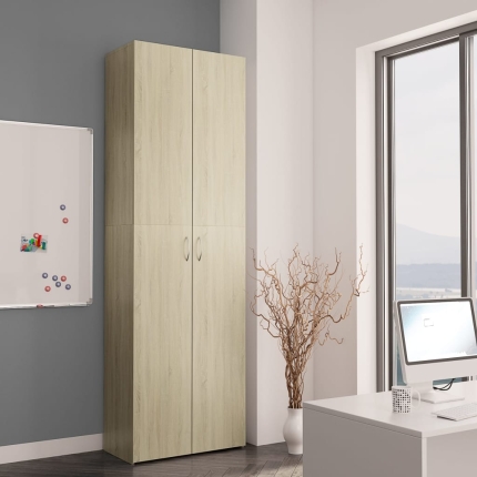 Office Cabinet Sonoma Oak 60x32x190 cm Chipboard - Image 3