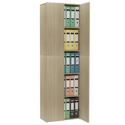 Office Cabinet Sonoma Oak 60x32x190 cm Chipboard - Image 4
