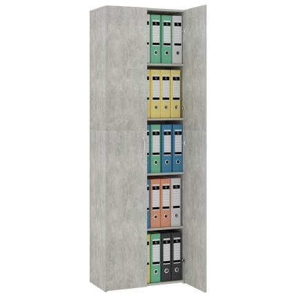 Office Cabinet Concrete Grey 60x32x190 cm Chipboard - Image 4
