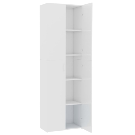 Office Cabinet High Gloss White 60x32x190 cm Chipboard - Image 5