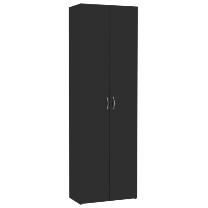 Office Cabinet High Gloss Black 60x32x190 cm Chipboard - Image 2