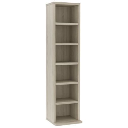 CD Cabinet Sonoma Oak 21x16x88 cm Chipboard - Image 2