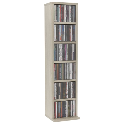 CD Cabinet Sonoma Oak 21x16x88 cm Chipboard - Image 3