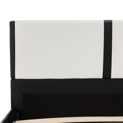 Bed Frame White and Black Faux Leather 183x203 cm King - Image 6