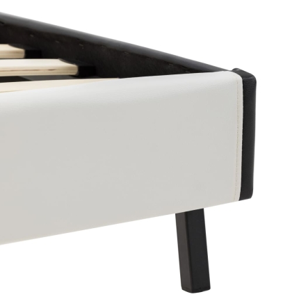 Bed Frame White and Black Faux Leather 183x203 cm King - Image 8