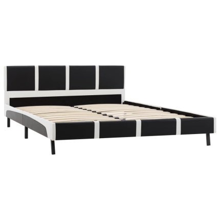 Bed Frame Black and White Faux Leather 106x203 cm King Single - Image 3