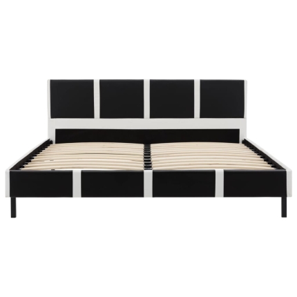 Bed Frame Black and White Faux Leather 106x203 cm King Single - Image 4