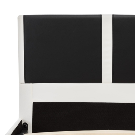 Bed Frame Black and White Faux Leather 106x203 cm King Single - Image 6
