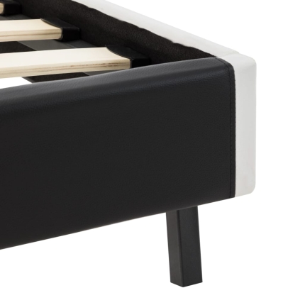 Bed Frame Black and White Faux Leather 106x203 cm King Single - Image 8