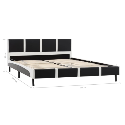 Bed Frame Black and White Faux Leather 106x203 cm King Single - Image 9