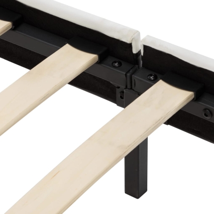 Bed Frame Black and White Faux Leather 137x187 cm Double - Image 7
