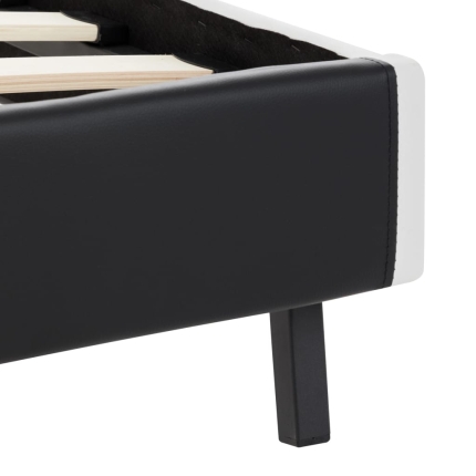 Bed Frame Black and White Faux Leather 183x203 cm King - Image 9