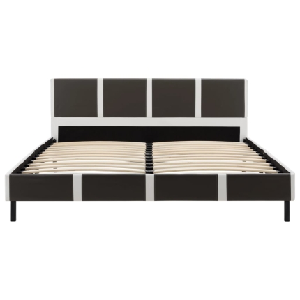 Bed Frame Grey and White Faux Leather 106x203 cm King Single - Image 4