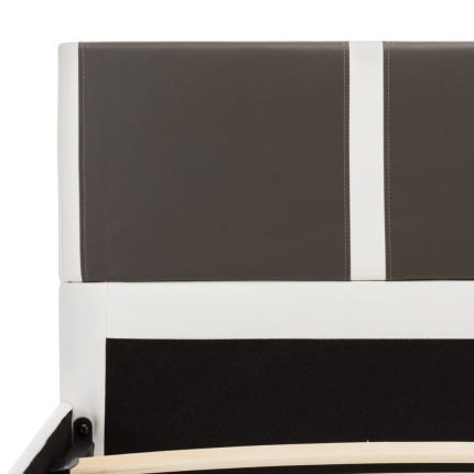 Bed Frame Grey and White Faux Leather 106x203 cm King Single - Image 6