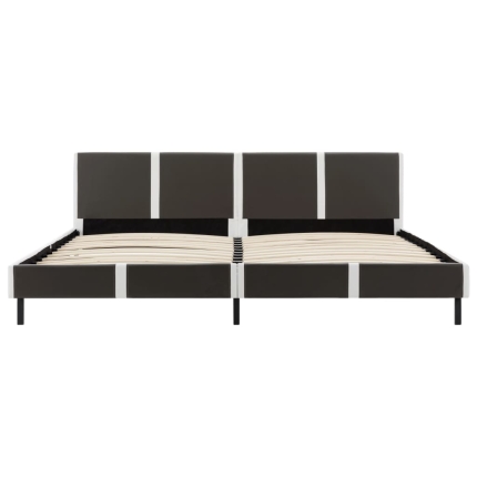 Bed Frame Grey and White Faux Leather 183x203 cm King - Image 4