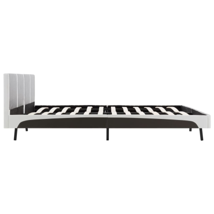 Bed Frame Grey and White Faux Leather 183x203 cm King - Image 5