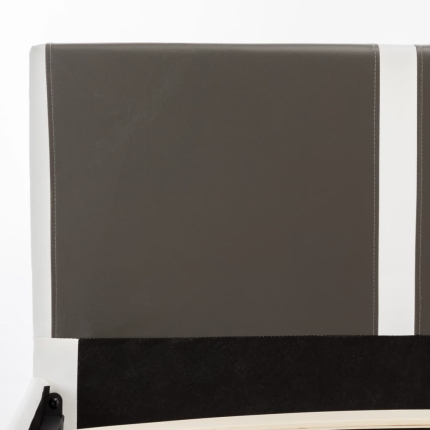 Bed Frame Grey and White Faux Leather 183x203 cm King - Image 6