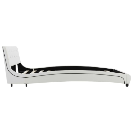 Bed Frame White Faux Leather 106x203 cm King Single - Image 5