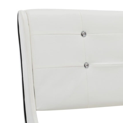 Bed Frame White Faux Leather 106x203 cm King Single - Image 6
