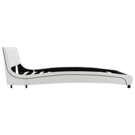 Bed Frame White Faux Leather 137x187 cm Double - Image 5
