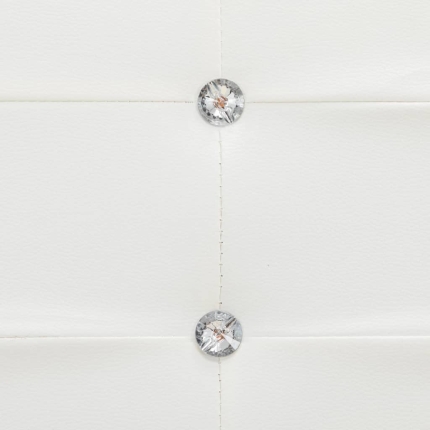 Bed Frame White Faux Leather 153x203 cm Queen - Image 2