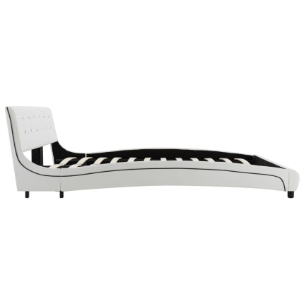 Bed Frame White Faux Leather 153x203 cm Queen - Image 5