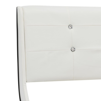 Bed Frame White Faux Leather 153x203 cm Queen - Image 6