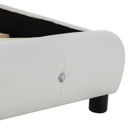 Bed Frame White Faux Leather 153x203 cm Queen - Image 7