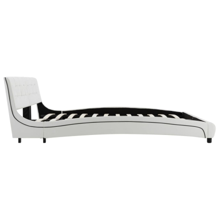 Bed Frame White Faux Leather 183x203 cm King - Image 5