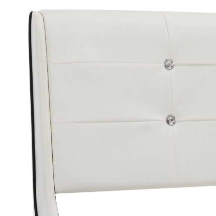 Bed Frame White Faux Leather 183x203 cm King - Image 6