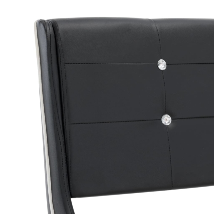 Bed Frame Black Faux Leather 106x203 cm King Single - Image 6