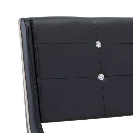 Bed Frame Black Faux Leather 153x203 cm Queen - Image 6