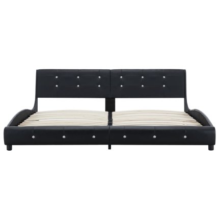 Bed Frame Black Faux Leather 183x203 cm King - Image 4