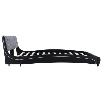 Bed Frame Black Faux Leather 183x203 cm King - Image 5