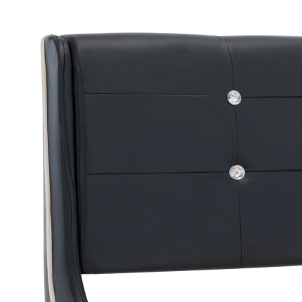 Bed Frame Black Faux Leather 183x203 cm King - Image 6