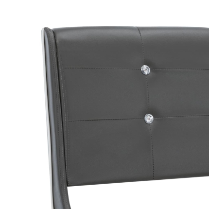 Bed Frame Grey Faux Leather 106x203 cm King Single - Image 6