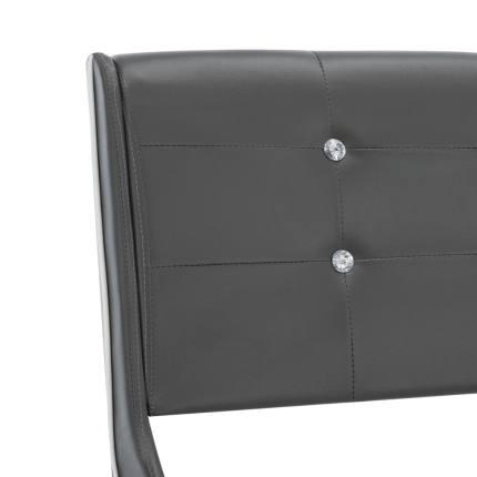 Bed Frame Grey Faux Leather 137x187 cm Double - Image 6