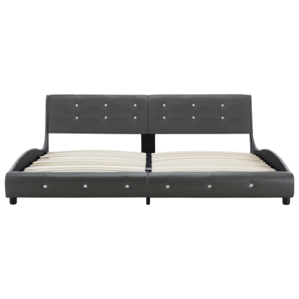 Bed Frame Grey Faux Leather 183x203 cm King - Image 4