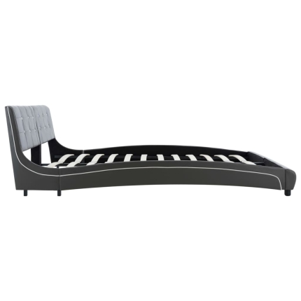 Bed Frame Grey Faux Leather 183x203 cm King - Image 5