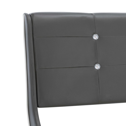 Bed Frame Grey Faux Leather 183x203 cm King - Image 6