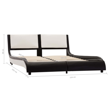 Bed Frame Black and White Faux Leather 106x203 cm King Single - Image 7